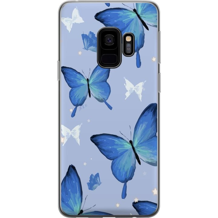 Mobilskal till Samsung Galaxy S9 med Blå fjärillar motiv i gruppen SMARTPHONE & SURFPLATTOR / Mobilskydd / Samsung hos TP E-commerce Nordic AB (A63267)