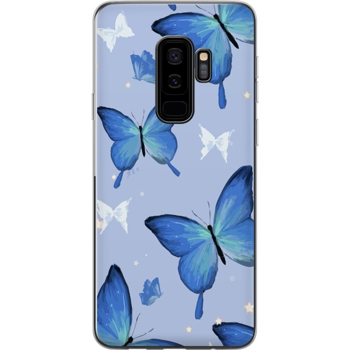 Mobilskal till Samsung Galaxy S9+ med Blå fjärillar motiv i gruppen SMARTPHONE & SURFPLATTOR / Mobilskydd / Samsung hos TP E-commerce Nordic AB (A63321)