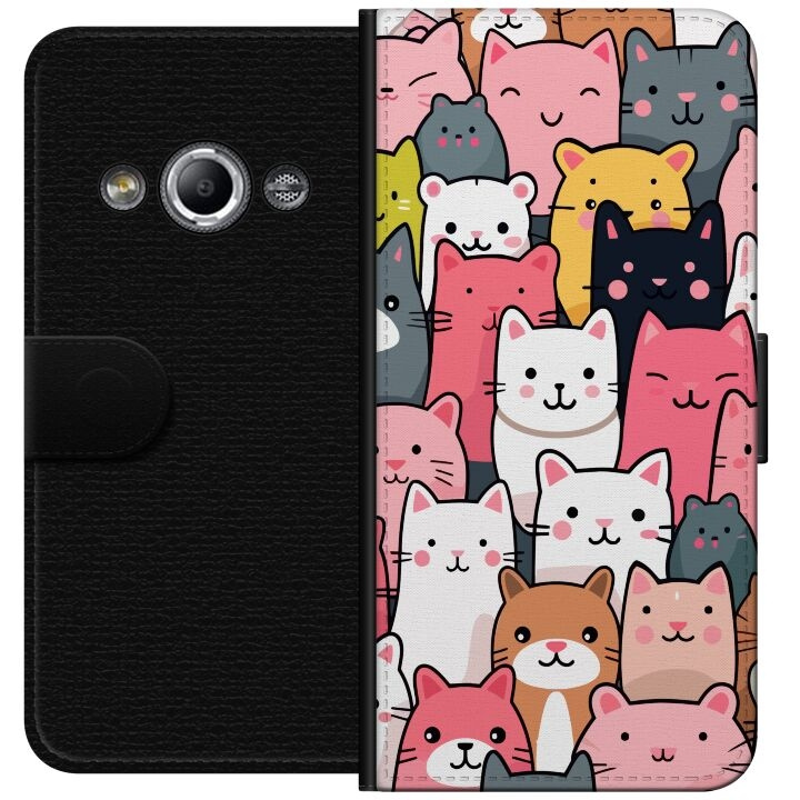 Plånboksfodral till Samsung Galaxy Xcover 3 med Kattmönster motiv i gruppen SMARTPHONE & SURFPLATTOR / Mobilskydd / Samsung hos TP E-commerce Nordic AB (A63340)