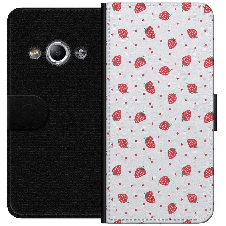 Plånboksfodral till Samsung Galaxy Xcover 3 med Jordgubbar motiv i gruppen SMARTPHONE & SURFPLATTOR / Mobilskydd / Samsung hos TP E-commerce Nordic AB (A63349)