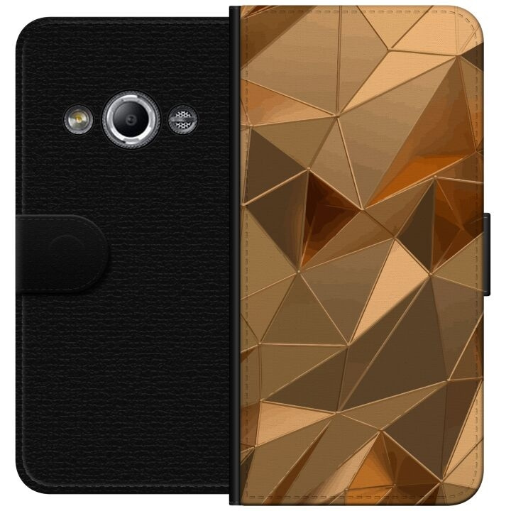Plånboksfodral till Samsung Galaxy Xcover 3 med 3D Guld motiv i gruppen SMARTPHONE & SURFPLATTOR / Mobilskydd / Samsung hos TP E-commerce Nordic AB (A63356)