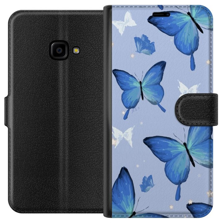 Plånboksfodral till Samsung Galaxy Xcover 4 med Blå fjärillar motiv i gruppen SMARTPHONE & SURFPLATTOR / Mobilskydd / Samsung hos TP E-commerce Nordic AB (A63375)