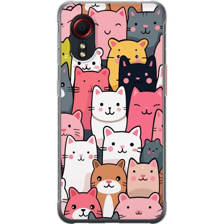 Mobilskal till Samsung Galaxy Xcover 5 med Kattmönster motiv i gruppen SMARTPHONE & SURFPLATTOR / Mobilskydd / Samsung hos TP E-commerce Nordic AB (A63448)
