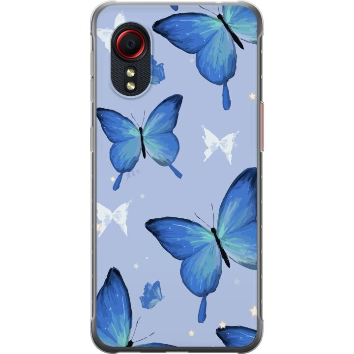 Mobilskal till Samsung Galaxy Xcover 5 med Blå fjärillar motiv i gruppen SMARTPHONE & SURFPLATTOR / Mobilskydd / Samsung hos TP E-commerce Nordic AB (A63456)
