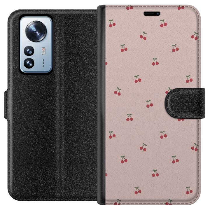Plånboksfodral till Xiaomi 12 Pro med Körsbär motiv i gruppen SMARTPHONE & SURFPLATTOR / Mobilskydd / Xiaomi hos TP E-commerce Nordic AB (A63906)