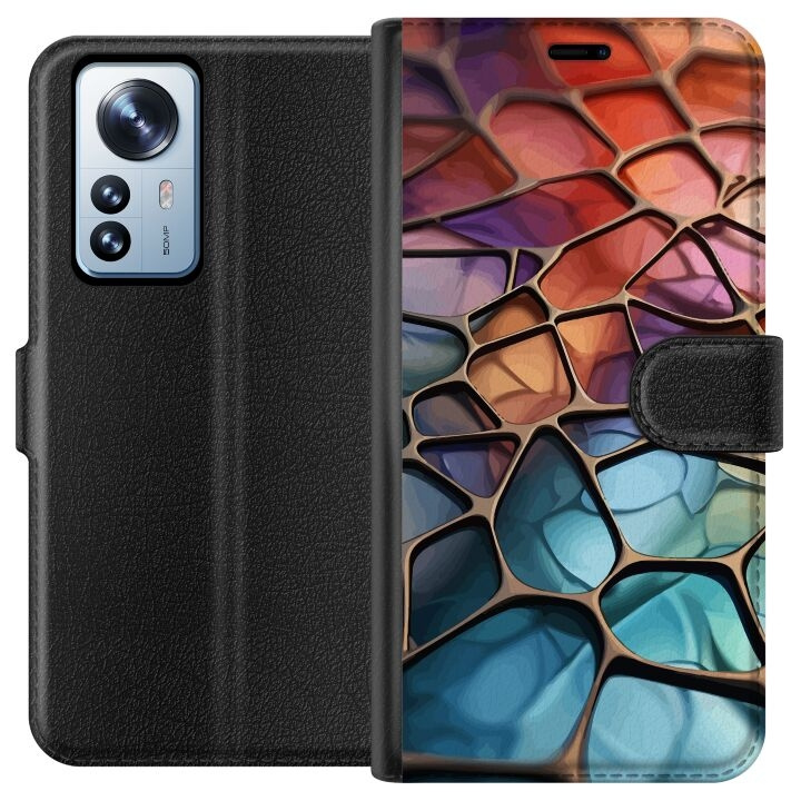 Plånboksfodral till Xiaomi 12 Pro med Metalliskt mönster motiv i gruppen SMARTPHONE & SURFPLATTOR / Mobilskydd / Xiaomi hos TP E-commerce Nordic AB (A63909)