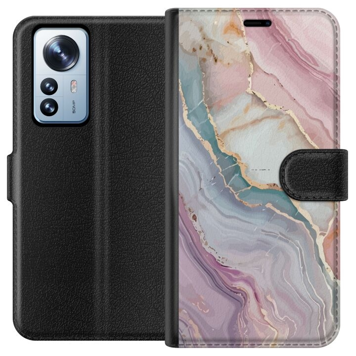 Plånboksfodral till Xiaomi 12 Pro med Marmor motiv i gruppen SMARTPHONE & SURFPLATTOR / Mobilskydd / Xiaomi hos TP E-commerce Nordic AB (A63921)