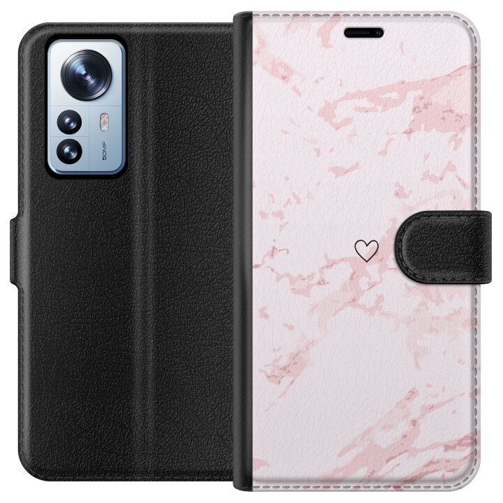 Plånboksfodral till Xiaomi 12 Pro med Rosa Hjärta motiv i gruppen SMARTPHONE & SURFPLATTOR / Mobilskydd / Xiaomi hos TP E-commerce Nordic AB (A63922)