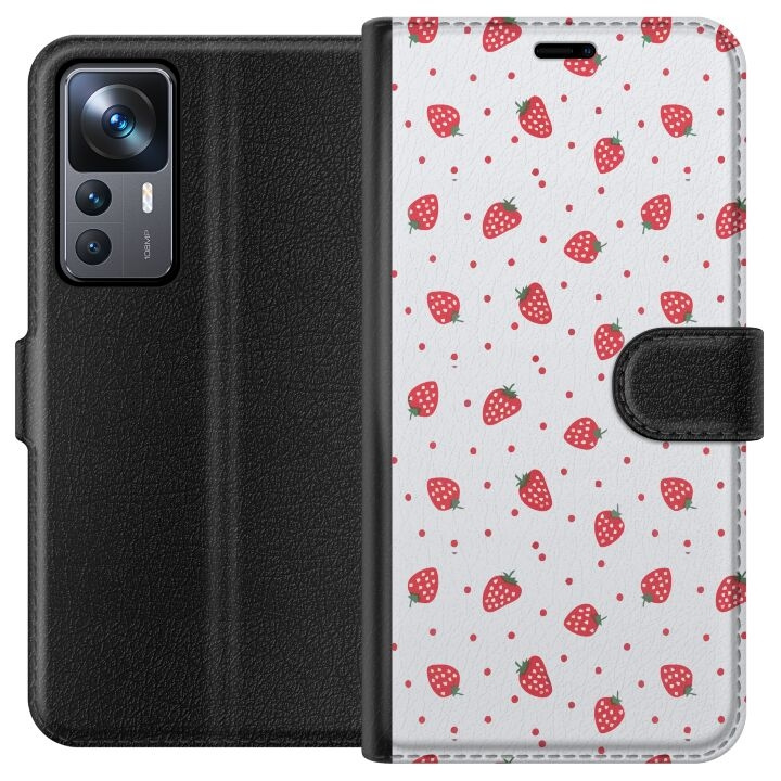 Plånboksfodral till Xiaomi 12T med Jordgubbar motiv i gruppen SMARTPHONE & SURFPLATTOR / Mobilskydd / Xiaomi hos TP E-commerce Nordic AB (A63970)