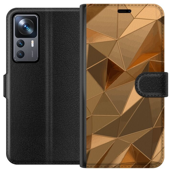 Plånboksfodral till Xiaomi 12T med 3D Guld motiv i gruppen SMARTPHONE & SURFPLATTOR / Mobilskydd / Xiaomi hos TP E-commerce Nordic AB (A63977)