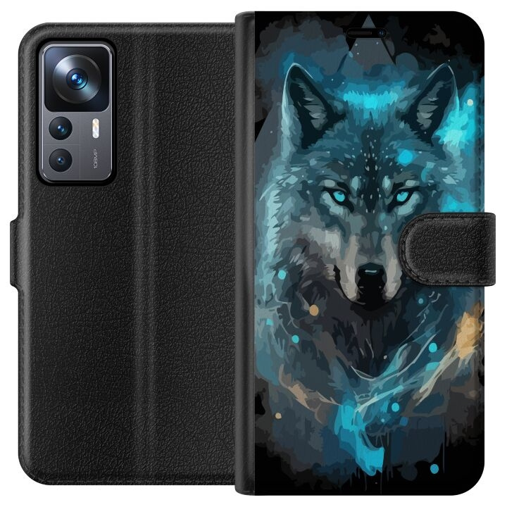 Plånboksfodral till Xiaomi 12T Pro med Varg motiv i gruppen SMARTPHONE & SURFPLATTOR / Mobilskydd / Xiaomi hos TP E-commerce Nordic AB (A64012)