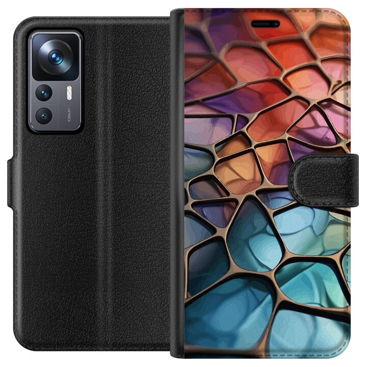Plånboksfodral till Xiaomi 12T Pro med Metalliskt mönster motiv i gruppen SMARTPHONE & SURFPLATTOR / Mobilskydd / Xiaomi hos TP E-commerce Nordic AB (A64017)