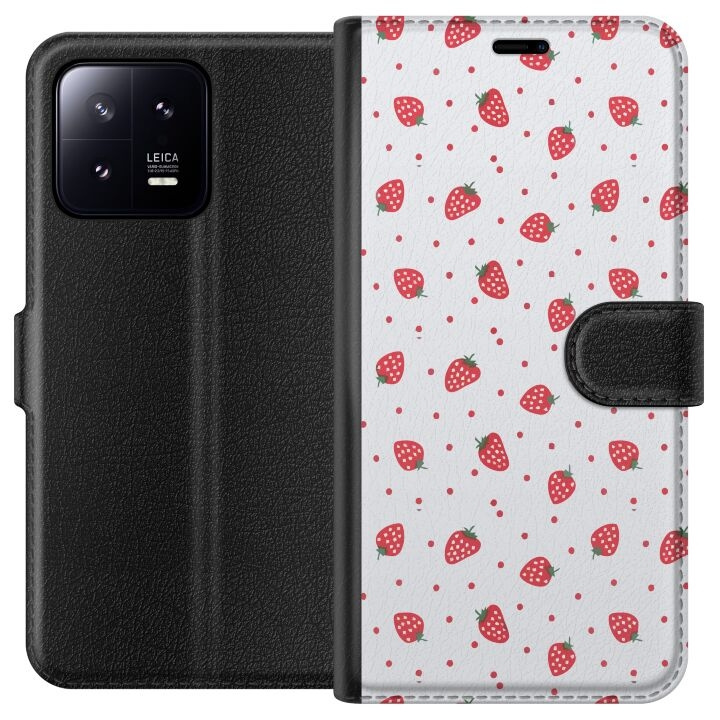Plånboksfodral till Xiaomi 13 med Jordgubbar motiv i gruppen SMARTPHONE & SURFPLATTOR / Mobilskydd / Xiaomi hos TP E-commerce Nordic AB (A64078)