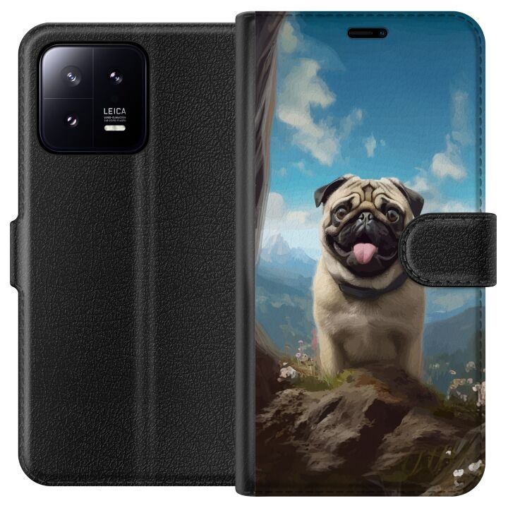 Plånboksfodral till Xiaomi 13 med Glad Hund motiv i gruppen SMARTPHONE & SURFPLATTOR / Mobilskydd / Xiaomi hos TP E-commerce Nordic AB (A64079)