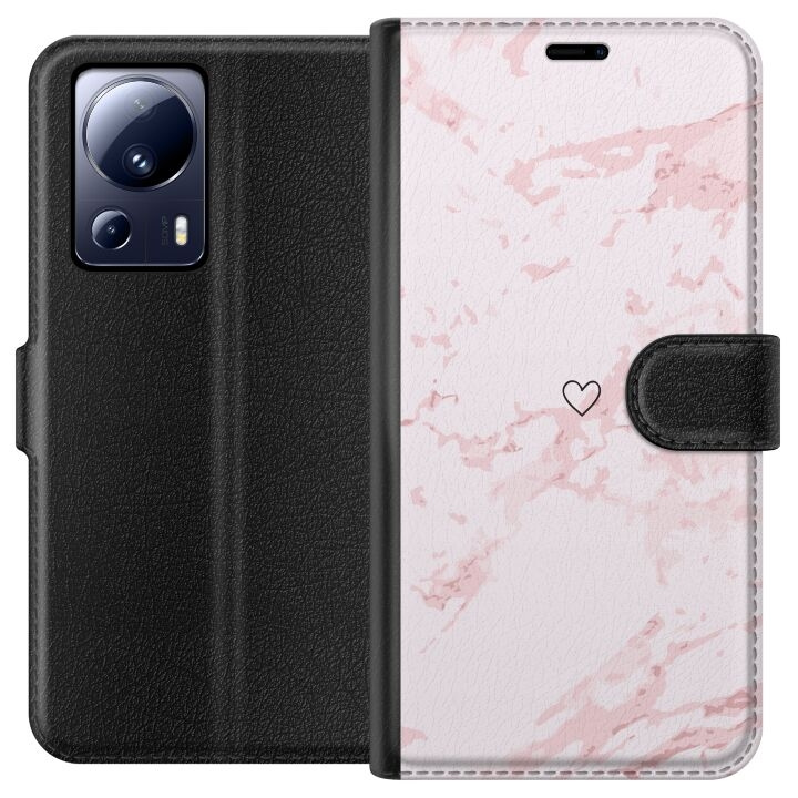 Plånboksfodral till Xiaomi 13 Lite med Rosa Hjärta motiv i gruppen SMARTPHONE & SURFPLATTOR / Mobilskydd / Xiaomi hos TP E-commerce Nordic AB (A64138)