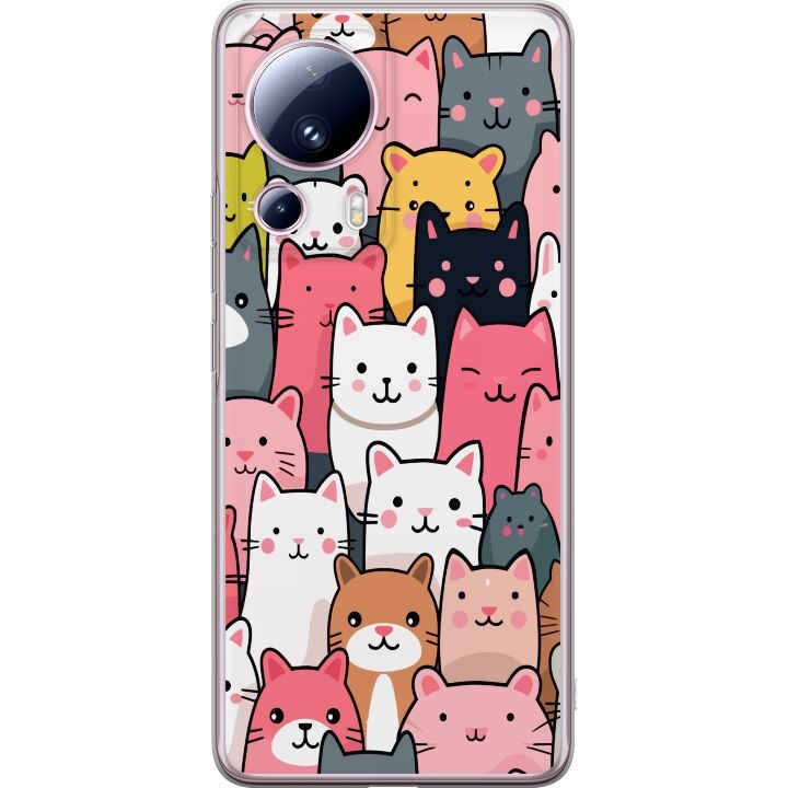 Mobilskal till Xiaomi 13 Lite med Kattmönster motiv i gruppen SMARTPHONE & SURFPLATTOR / Mobilskydd / Xiaomi hos TP E-commerce Nordic AB (A64150)