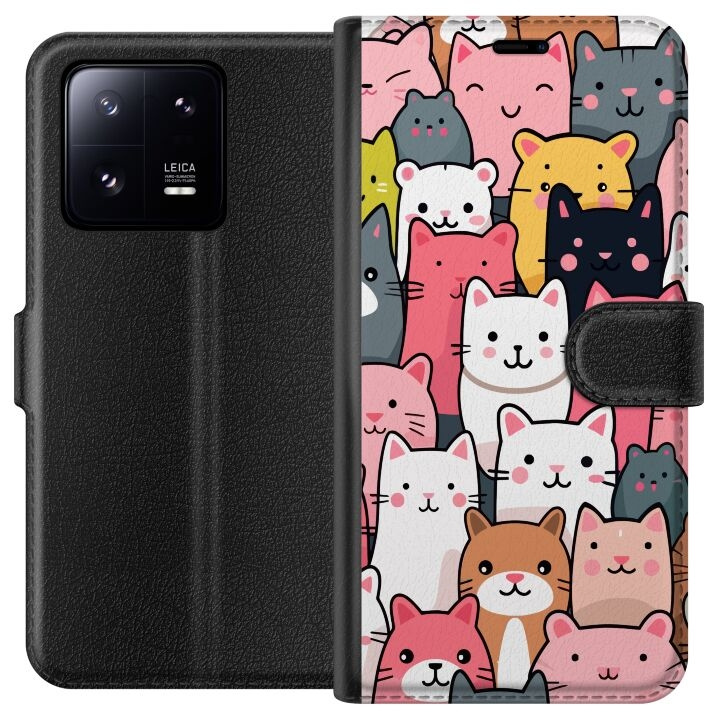 Plånboksfodral till Xiaomi 13 Pro med Kattmönster motiv i gruppen SMARTPHONE & SURFPLATTOR / Mobilskydd / Xiaomi hos TP E-commerce Nordic AB (A64177)