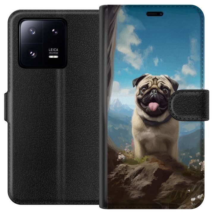 Plånboksfodral till Xiaomi 13 Pro med Glad Hund motiv i gruppen SMARTPHONE & SURFPLATTOR / Mobilskydd / Xiaomi hos TP E-commerce Nordic AB (A64187)