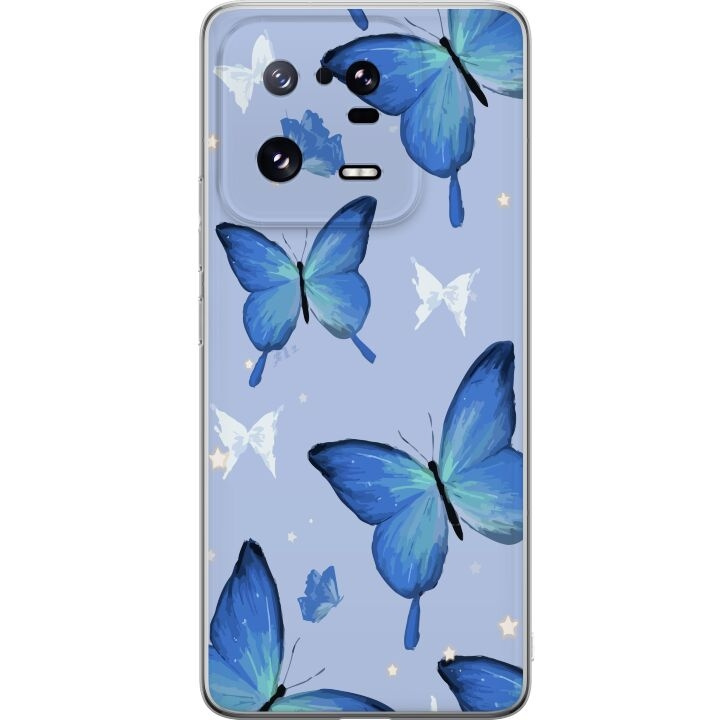 Mobilskal till Xiaomi 13 Pro med Blå fjärillar motiv i gruppen SMARTPHONE & SURFPLATTOR / Mobilskydd / Xiaomi hos TP E-commerce Nordic AB (A64212)