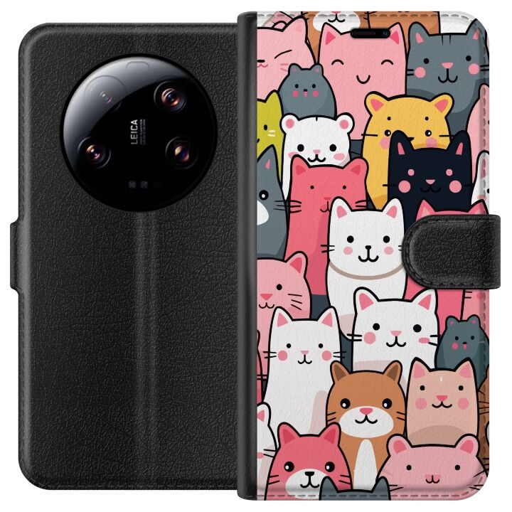 Plånboksfodral till Xiaomi 13 Ultra med Kattmönster motiv i gruppen SMARTPHONE & SURFPLATTOR / Mobilskydd / Xiaomi hos TP E-commerce Nordic AB (A64285)