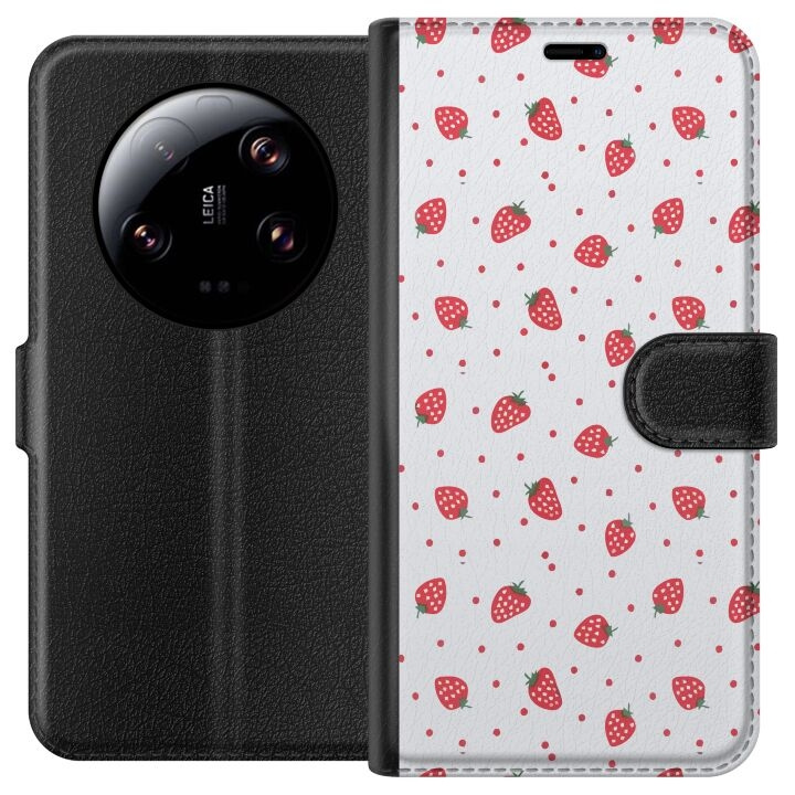 Plånboksfodral till Xiaomi 13 Ultra med Jordgubbar motiv i gruppen SMARTPHONE & SURFPLATTOR / Mobilskydd / Xiaomi hos TP E-commerce Nordic AB (A64294)