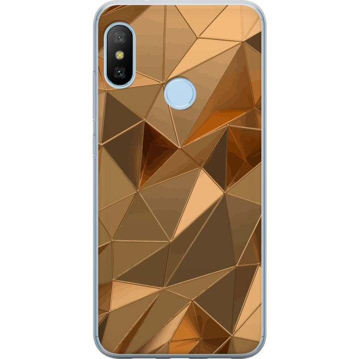 Mobilskal till Xiaomi Mi A2 Lite med 3D Guld motiv i gruppen SMARTPHONE & SURFPLATTOR / Mobilskydd / Xiaomi hos TP E-commerce Nordic AB (A64436)