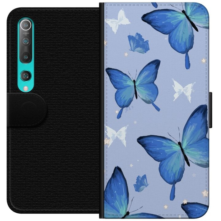 Plånboksfodral till Xiaomi Mi 10 5G med Blå fjärillar motiv i gruppen SMARTPHONE & SURFPLATTOR / Mobilskydd / Xiaomi hos TP E-commerce Nordic AB (A64455)