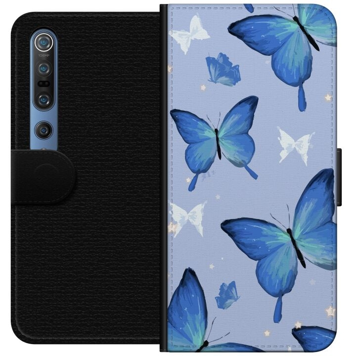 Plånboksfodral till Xiaomi Mi 10 Pro 5G med Blå fjärillar motiv i gruppen SMARTPHONE & SURFPLATTOR / Mobilskydd / Xiaomi hos TP E-commerce Nordic AB (A64563)