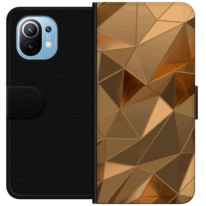 Plånboksfodral till Xiaomi Mi 11 med 3D Guld motiv i gruppen SMARTPHONE & SURFPLATTOR / Mobilskydd / Xiaomi hos TP E-commerce Nordic AB (A64760)