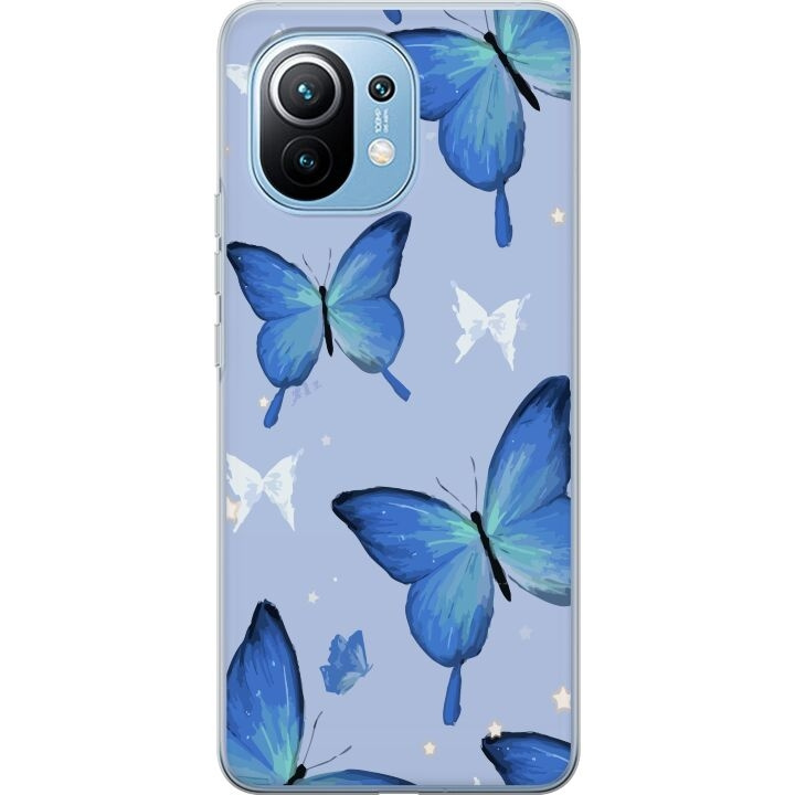 Mobilskal till Xiaomi Mi 11 med Blå fjärillar motiv i gruppen SMARTPHONE & SURFPLATTOR / Mobilskydd / Xiaomi hos TP E-commerce Nordic AB (A64779)