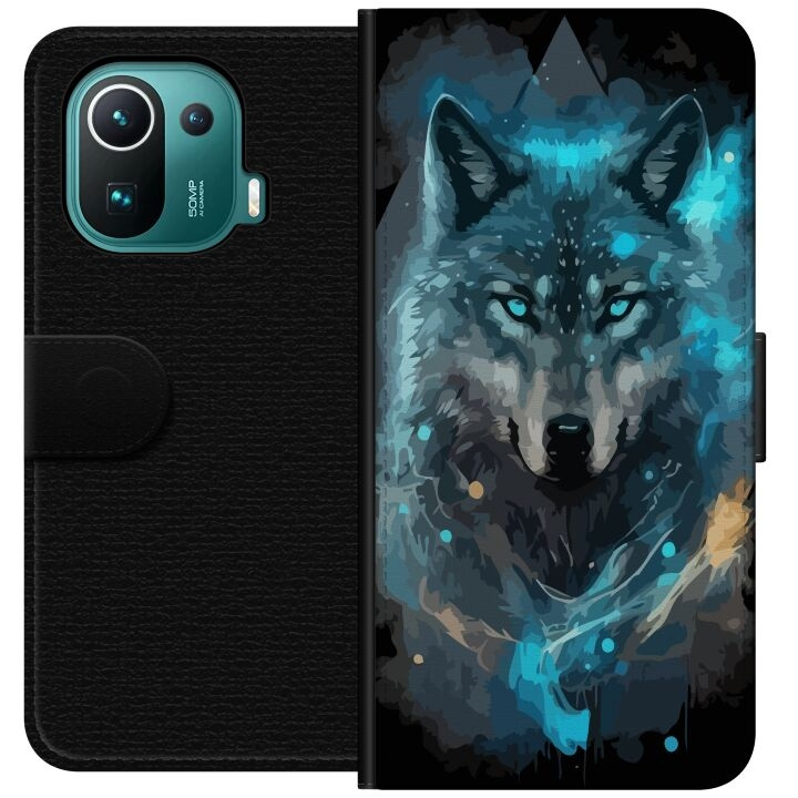 Plånboksfodral till Xiaomi Mi 11 Pro med Varg motiv i gruppen SMARTPHONE & SURFPLATTOR / Mobilskydd / Xiaomi hos TP E-commerce Nordic AB (A64903)