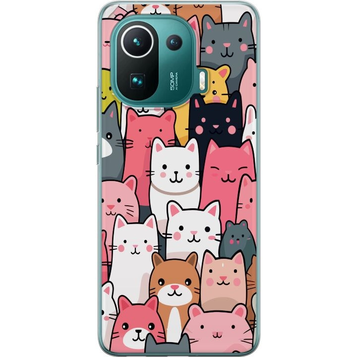 Mobilskal till Xiaomi Mi 11 Pro med Kattmönster motiv i gruppen SMARTPHONE & SURFPLATTOR / Mobilskydd / Xiaomi hos TP E-commerce Nordic AB (A64933)