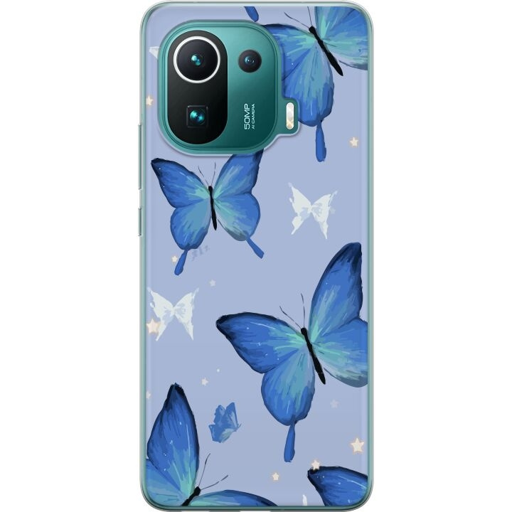 Mobilskal till Xiaomi Mi 11 Pro med Blå fjärillar motiv i gruppen SMARTPHONE & SURFPLATTOR / Mobilskydd / Xiaomi hos TP E-commerce Nordic AB (A64941)