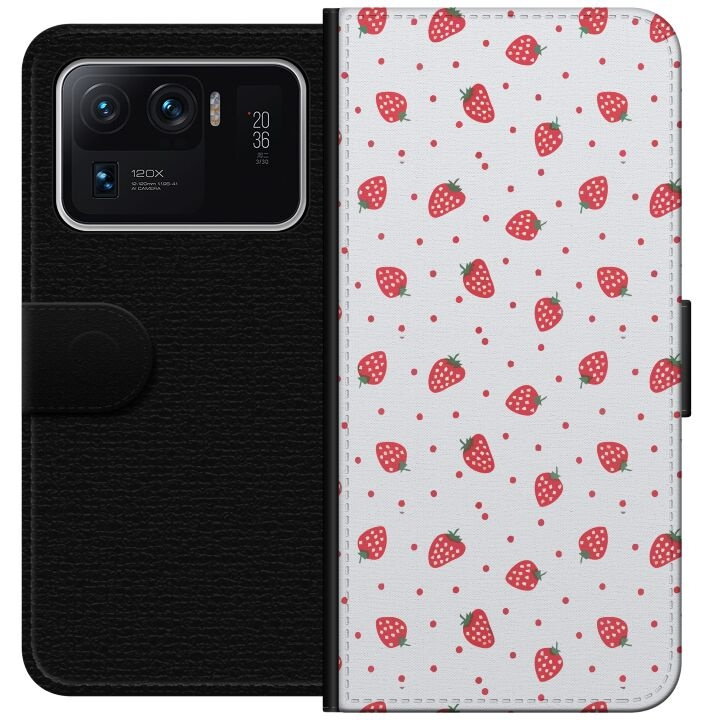 Plånboksfodral till Xiaomi Mi 11 Ultra med Jordgubbar motiv i gruppen SMARTPHONE & SURFPLATTOR / Mobilskydd / Xiaomi hos TP E-commerce Nordic AB (A64969)