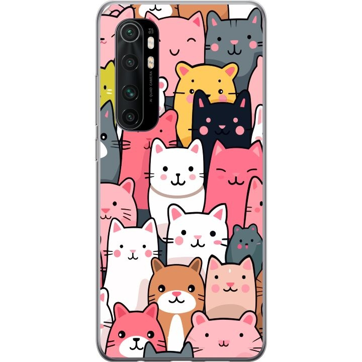 Mobilskal till Xiaomi Mi Note 10 Lite med Kattmönster motiv i gruppen SMARTPHONE & SURFPLATTOR / Mobilskydd / Xiaomi hos TP E-commerce Nordic AB (A65068)