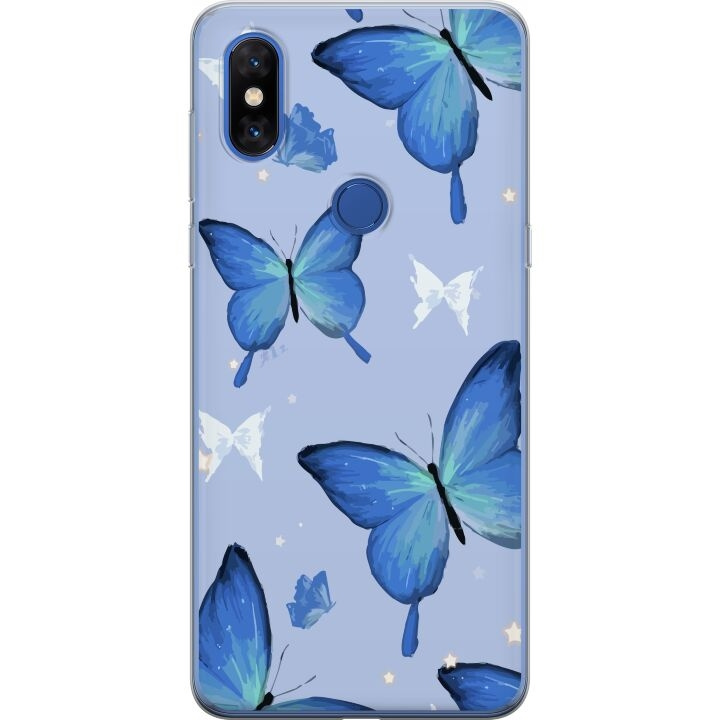 Mobilskal till Xiaomi Mi Mix 3 med Blå fjärillar motiv i gruppen SMARTPHONE & SURFPLATTOR / Mobilskydd / Xiaomi hos TP E-commerce Nordic AB (A65130)