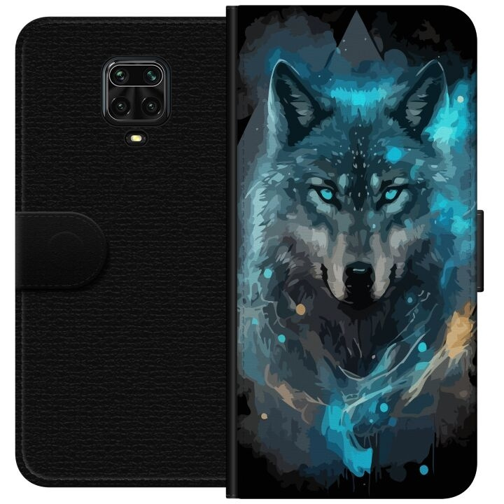 Plånboksfodral till Xiaomi Redmi Note 9 Pro med Varg motiv i gruppen SMARTPHONE & SURFPLATTOR / Mobilskydd / Xiaomi hos TP E-commerce Nordic AB (A65146)