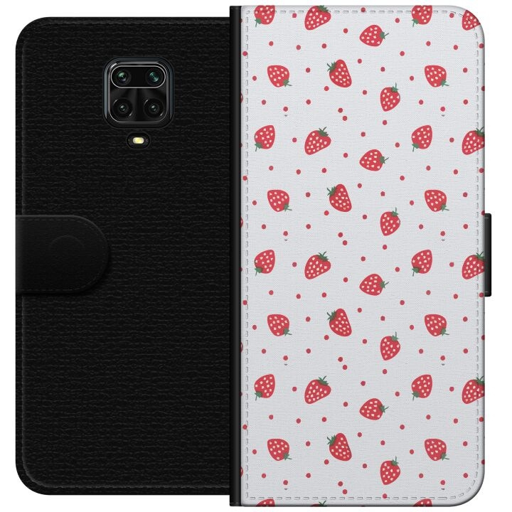 Plånboksfodral till Xiaomi Redmi Note 9 Pro med Jordgubbar motiv i gruppen SMARTPHONE & SURFPLATTOR / Mobilskydd / Xiaomi hos TP E-commerce Nordic AB (A65158)