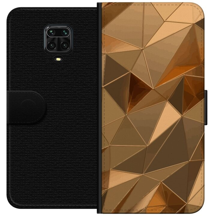 Plånboksfodral till Xiaomi Redmi Note 9 Pro med 3D Guld motiv i gruppen SMARTPHONE & SURFPLATTOR / Mobilskydd / Xiaomi hos TP E-commerce Nordic AB (A65165)