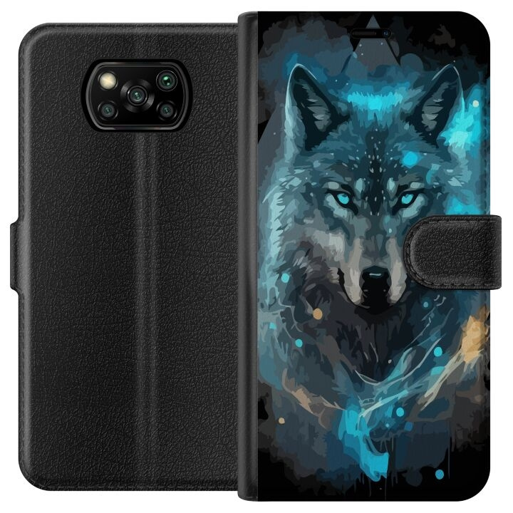 Plånboksfodral till Xiaomi Poco X3 NFC med Varg motiv i gruppen SMARTPHONE & SURFPLATTOR / Mobilskydd / Xiaomi hos TP E-commerce Nordic AB (A65362)
