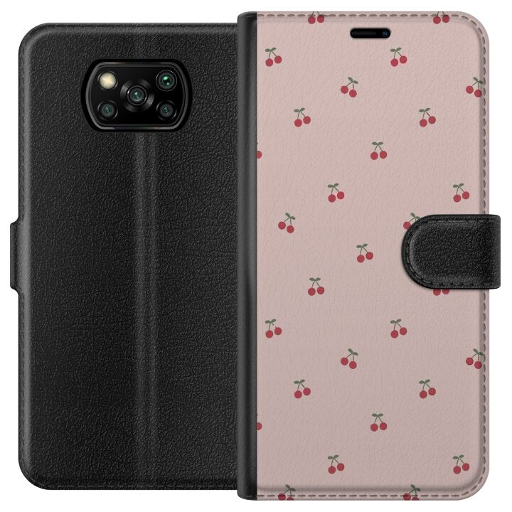 Plånboksfodral till Xiaomi Poco X3 NFC med Körsbär motiv i gruppen SMARTPHONE & SURFPLATTOR / Mobilskydd / Xiaomi hos TP E-commerce Nordic AB (A65364)