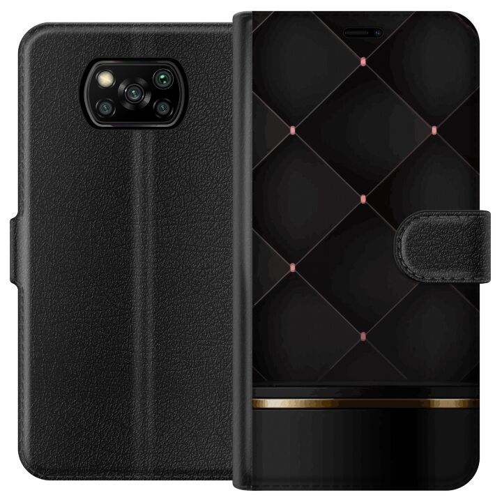 Plånboksfodral till Xiaomi Poco X3 NFC med Lyxig linje motiv i gruppen SMARTPHONE & SURFPLATTOR / Mobilskydd / Xiaomi hos TP E-commerce Nordic AB (A65372)