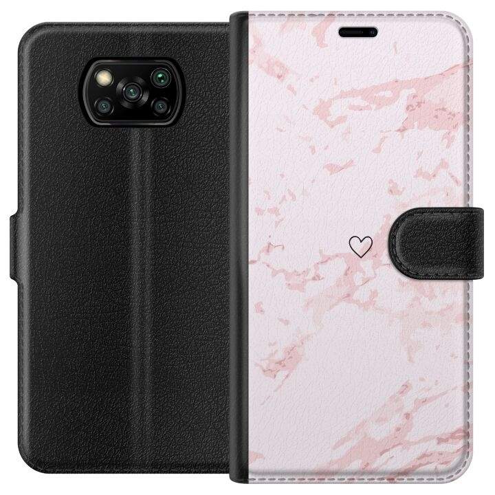 Plånboksfodral till Xiaomi Poco X3 NFC med Rosa Hjärta motiv i gruppen SMARTPHONE & SURFPLATTOR / Mobilskydd / Xiaomi hos TP E-commerce Nordic AB (A65380)