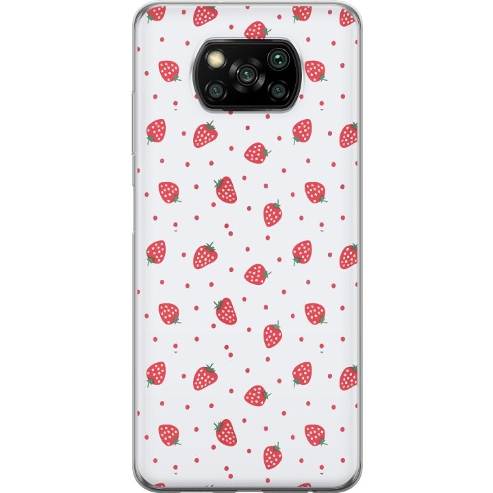 Mobilskal till Xiaomi Poco X3 NFC med Jordgubbar motiv i gruppen SMARTPHONE & SURFPLATTOR / Mobilskydd / Xiaomi hos TP E-commerce Nordic AB (A65401)