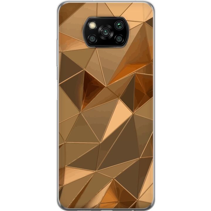 Mobilskal till Xiaomi Poco X3 NFC med 3D Guld motiv i gruppen SMARTPHONE & SURFPLATTOR / Mobilskydd / Xiaomi hos TP E-commerce Nordic AB (A65408)