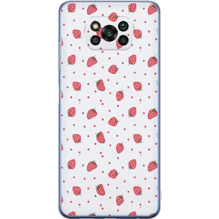 Mobilskal till Xiaomi Poco X3 Pro med Jordgubbar motiv i gruppen SMARTPHONE & SURFPLATTOR / Mobilskydd / Xiaomi hos TP E-commerce Nordic AB (A65428)