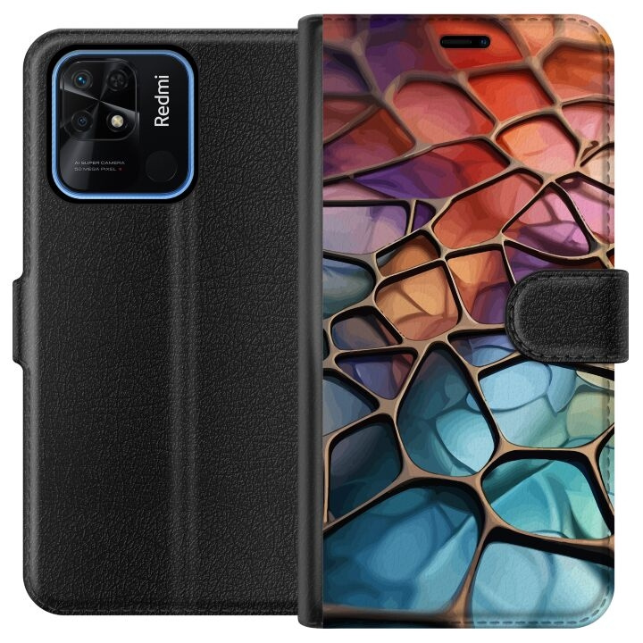 Plånboksfodral till Xiaomi Redmi 10C med Metalliskt mönster motiv i gruppen SMARTPHONE & SURFPLATTOR / Mobilskydd / Xiaomi hos TP E-commerce Nordic AB (A65502)