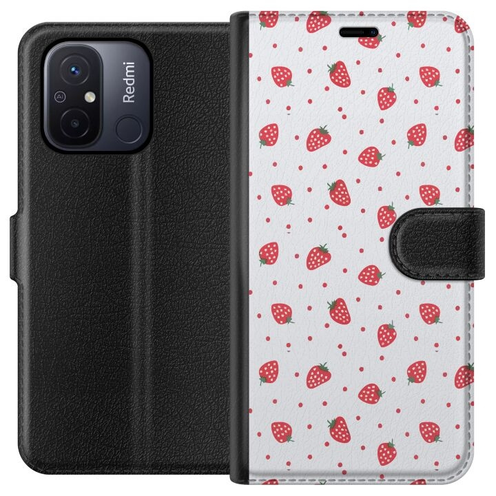 Plånboksfodral till Xiaomi Redmi 12C med Jordgubbar motiv i gruppen SMARTPHONE & SURFPLATTOR / Mobilskydd / Xiaomi hos TP E-commerce Nordic AB (A65563)