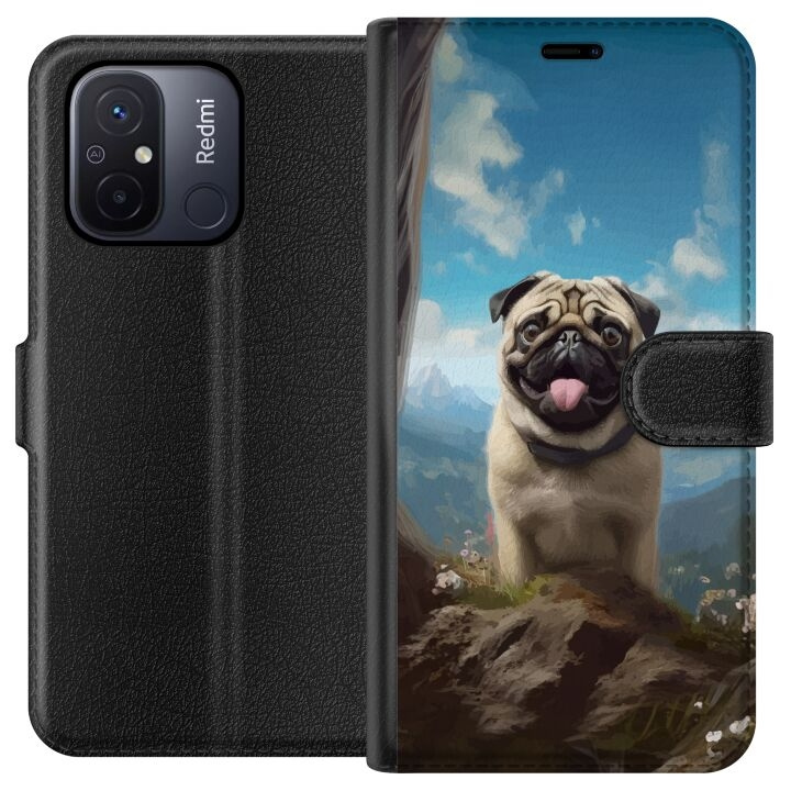 Plånboksfodral till Xiaomi Redmi 12C med Glad Hund motiv i gruppen SMARTPHONE & SURFPLATTOR / Mobilskydd / Xiaomi hos TP E-commerce Nordic AB (A65564)