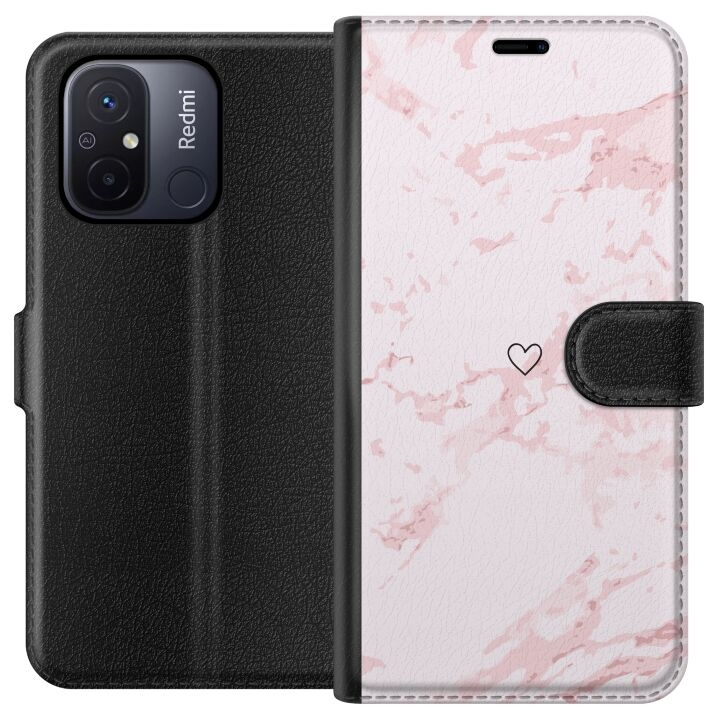 Plånboksfodral till Xiaomi Redmi 12C med Rosa Hjärta motiv i gruppen SMARTPHONE & SURFPLATTOR / Mobilskydd / Xiaomi hos TP E-commerce Nordic AB (A65569)